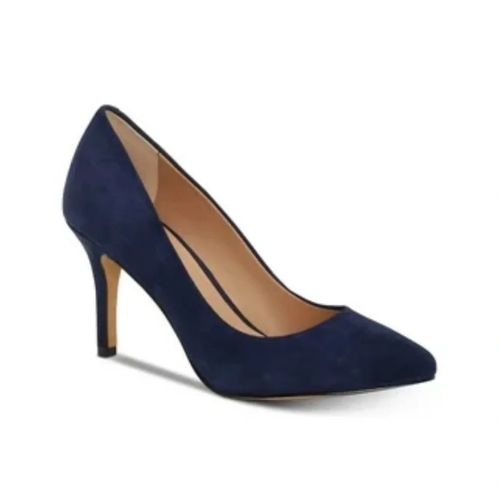 Marc Fisher Milee Pointed Toe Suede Pumps Dark‎ Navy Blue Size 9